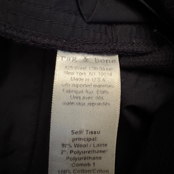 Rag & Bone Navy & Black Wool Dress Pants w/ Satin waist/tuxedo style Sz 0 - Picture 4 of 4